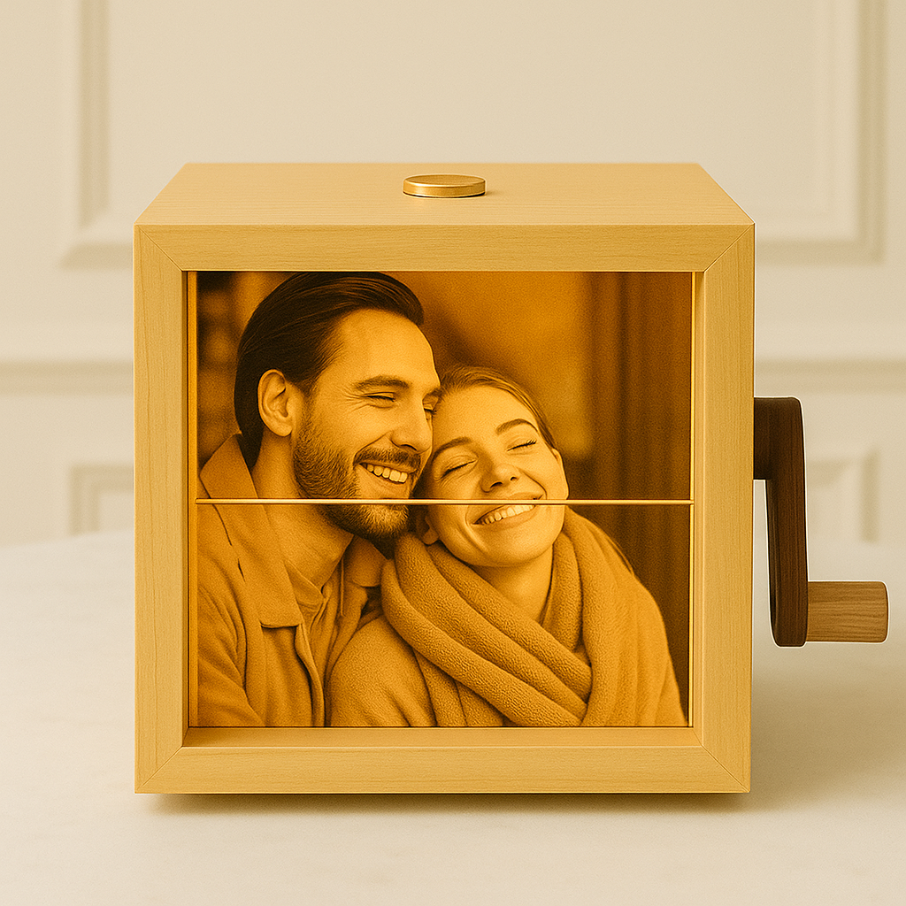 Scatola fotografica personalizzata girevole