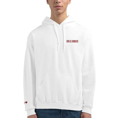 Felpa con cappuccio con data romana ricamata