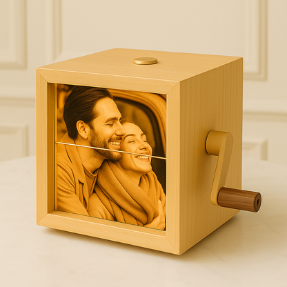 Scatola fotografica personalizzata girevole