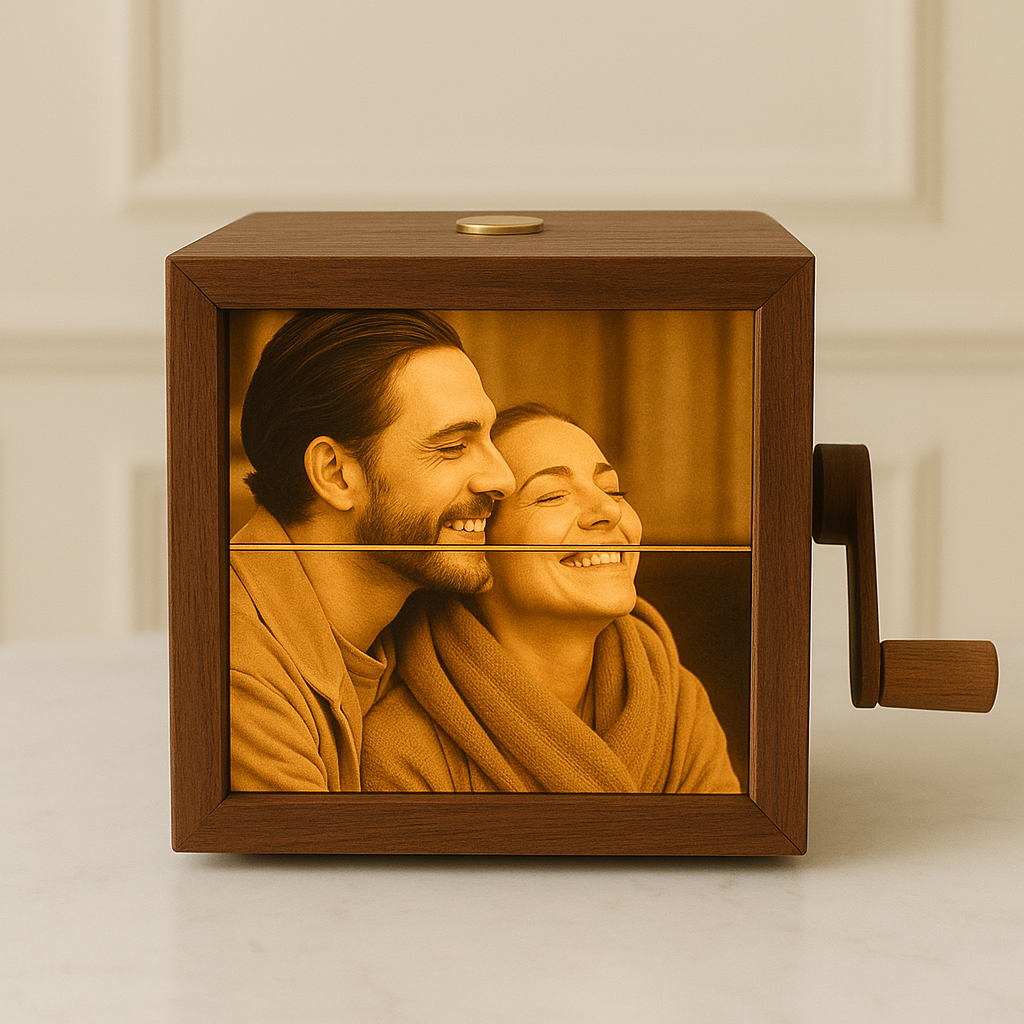 Scatola fotografica personalizzata girevole