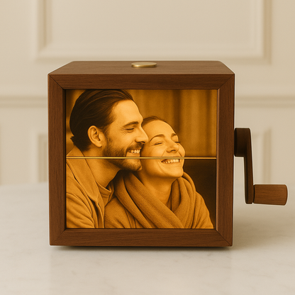 Scatola fotografica personalizzata girevole