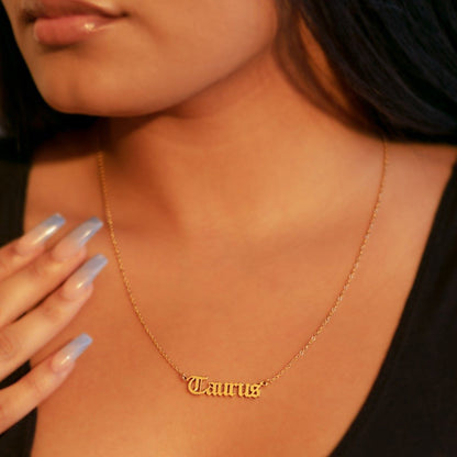 Collana con lo zodiaco inglese antico