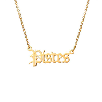 Collana con lo zodiaco inglese antico