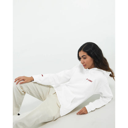 Felpa con cappuccio con data romana ricamata